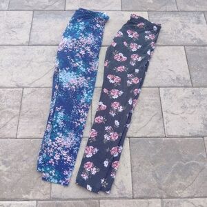 Flirtitude  Leggings  Floral Print Bundle Of 2 Size Large